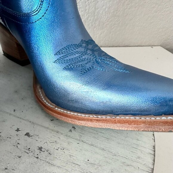 NWT Lane Smokeshow Cobalt Metallic Blue Boots 8 - Picture 7 of 12